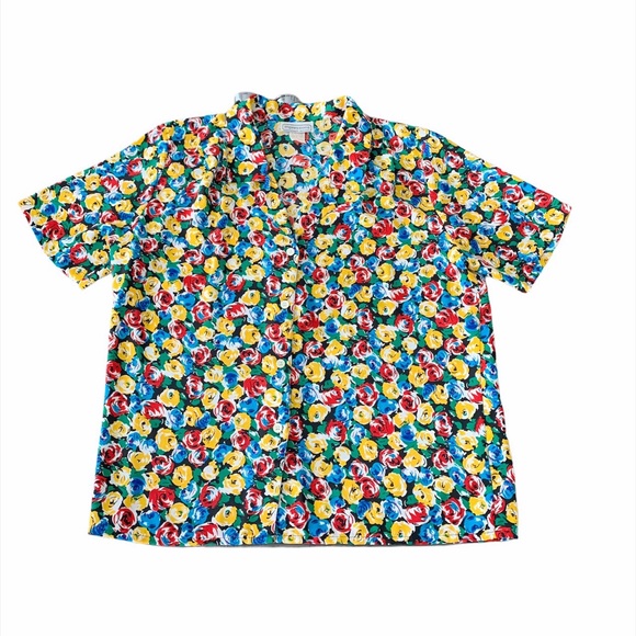 Vintage soft vibrant floral patterned button down - Picture 3 of 4